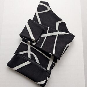 Tahari Black and White Abstract Turtleneck Sweater